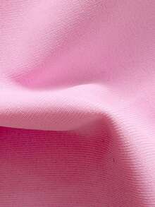 Swim Mod Women's New Metal Decor Solid Color V-Neck Halter Backless Triangle Bikini Set, Sexy Thong Swimsuit, Spring/Summer - Pink - View 7