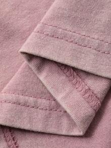 DAZY Tween Girls' Letter & Bow Graphic Round Neck Loose Casual Short Sleeve T-Shirt Summer - Pink - View 7