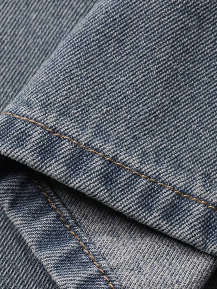 Girls Sequin Decor Wide Leg Jeans