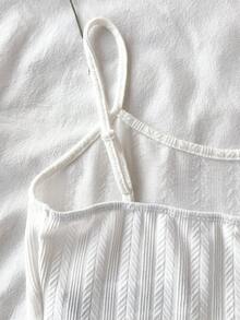 SHEIN 少女绿白两件套：纯色吊带上衣和碎花开衩裙，休闲假日装 - 薄荷綠 - 查看 4