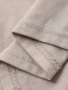 Dazy Kids Tween Boy Summer Casual Daily Commute Fashion Street Letter Print Contrast Raglan Sleeve Loose T-Shirt Spring - Apricot - View 7