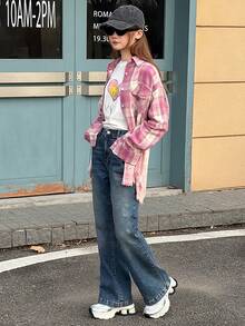 DAZY Jeans casuales con bolsillos para adolescentes - Azul - Ver 4