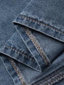 DAZY Teen Girl Casual Front Button Denim Jacket And Denim Skirt Set, Autumn