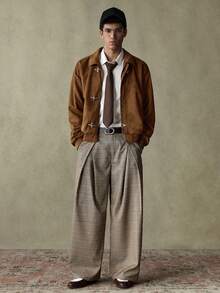 SWAVVY Áo khoác nam dài tay màu trơn, đa năng, khóa kim loại, kiểu dáng đơn giản, màu đất; Áo khoác bomber nam màu nâu cà phê; Áo khoác nam màu nâu; Áo khoác sơ mi nam; Áo khoác màu nâu; Áo khoác nam màu đất; Áo khoác màu nâu cho nam. - màu nâu - Xem 3