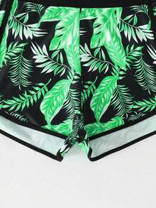 SHEIN Bộ đồ bơi dài tay in họa tiết nhiệt đới, gồm áo chống nắng và quần short có khóa kéo, dành cho bé gái, thanh thiếu niên. Bộ đồ bơi dài tay cho bé gái, thiếu niên, gồm áo chống nắng và quần short có khóa kéo dành cho thanh thiếu niên. - Nhiều màu - Xem 5