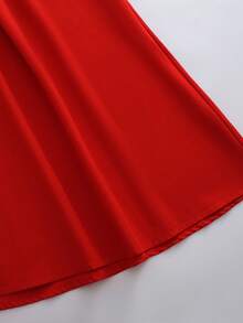 GlowEve Red Elegant Long Evening Dress, Waist Cinched Long Sleeve Dress, Middle Eastern Style Dress, French Luxurious Chic Long Gown - Red - View 3