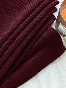Comfortcana Quần ống đứng dáng rộng, cạp chun, màu đỏ tía, chất liệu nhung gân, kiểu dáng thường ngày, có dây rút, cỡ lớn. - Màu Đỏ Sâu - Xem 10