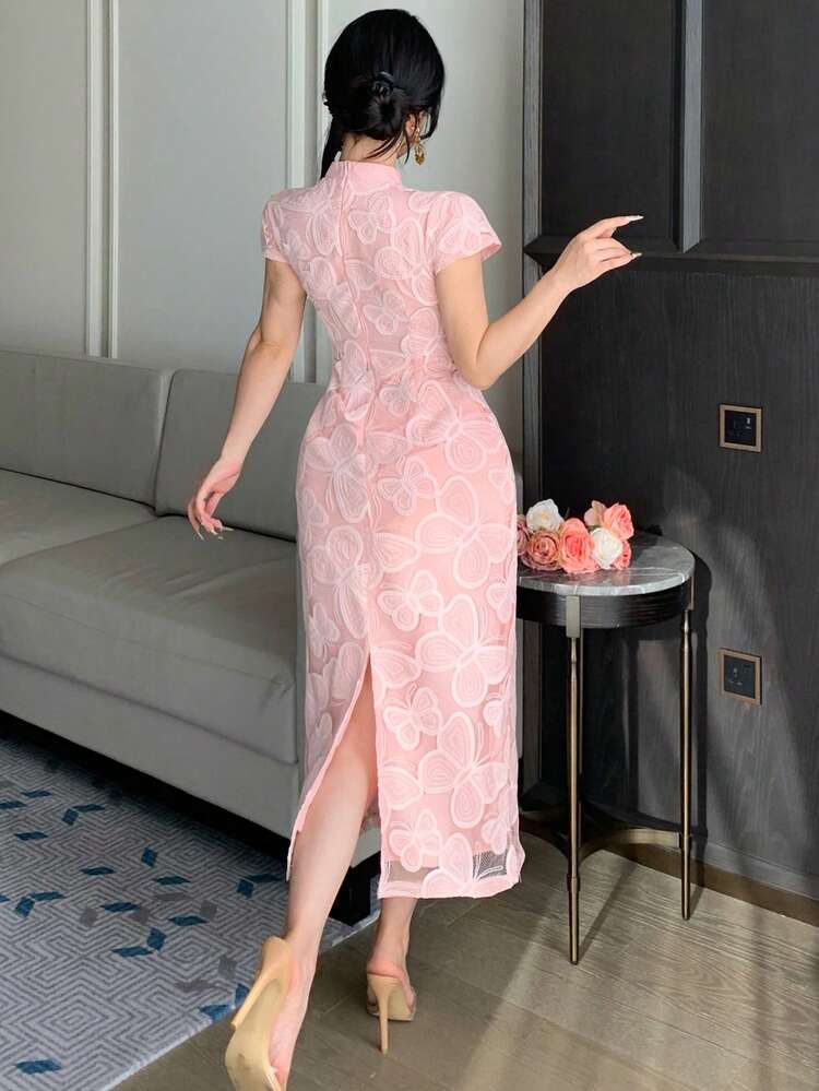 French Lace Elegant High-End Cinched Waist Long Dress For Women