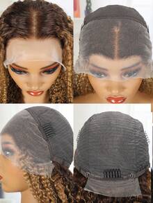 高光钢琴色透明蕾丝卷发13x4蕾丝前假发,180%密度,14-28英寸真人发假发,女士款 - S4/27 - 查看 7