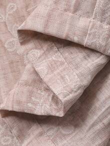 Dazy Plus Elegante conjunto de 2 piezas: Camisa holgada con cuello vuelto bordado de encaje y pantalones de pierna ancha, de moda para primavera/verano - Rosa - Ver 3