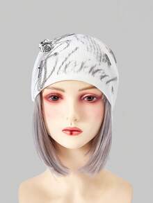 ROMWE Goth Women Beanie Hat - White - View 2
