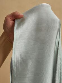 Al Najma Áo Kaftan dáng rộng và truyền thống Ả Rập dành cho nữ, kiểu dáng thanh lịch, sang trọng, cao cấp, duyên dáng, nữ tính với cổ áo đính kim cương, thắt lưng buộc eo, thiết kế bất đối xứng, chất liệu satin mềm mại, nhẹ, bóng mượt, cao cấp, kết cấu mềm mại. - màu xanh lá - Xem 8