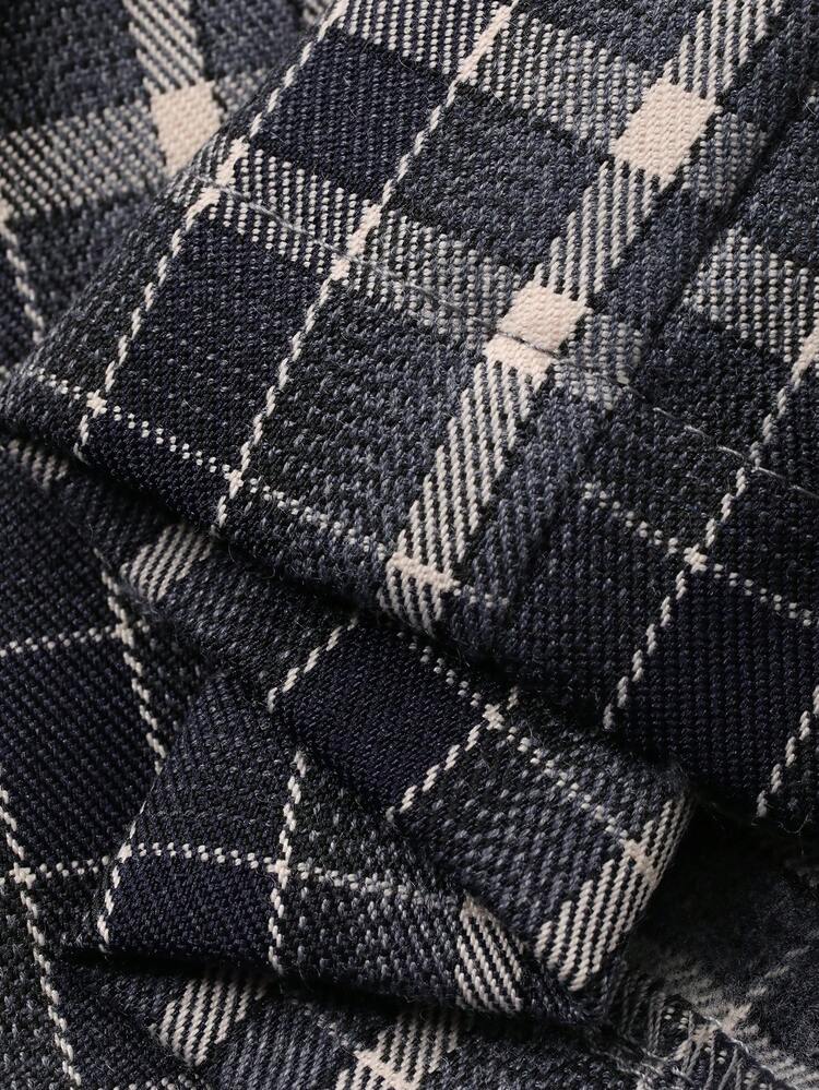 Tween Girls' Casual Solid Color V-Neck Short Sleeve T-Shirt And Plaid Pants Set, Summer