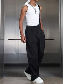 Manfinity EMRG 男士纯色斜插口袋休闲背带连体裤