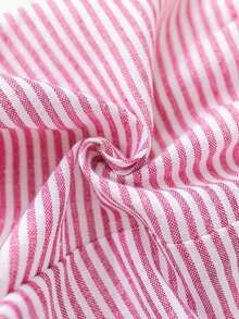 Siren Gaze Women's Striped Print Long Sleeve Shirt - Pink - View 9