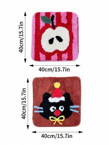 Joivida Playful Square Cushion - Cartoon Non-Slip Mat Adds Fun To Any Seat In Home Or Office - Multicolor - View 3