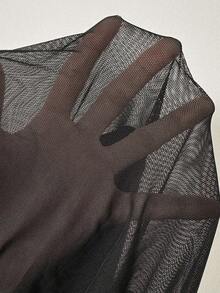 Airlisse 女士露肩百搭时尚返校休闲T恤，秋季款 - 黑色 - 查看 6