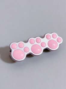 ROMWE 4 PCS Pink Medium Cat Claw Hairpins, Cute Style Duck Bill Clips. - Metal cat paw - View 2