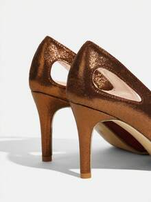 CUCCOO TILAWA 性感时尚尖头女士细高跟鞋，咖啡色，镶满水钻，镂空设计，奢华性感，适合派对、夜店等场合。 - 咖啡棕 - 查看 10