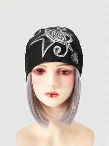 ROMWE Goth Women Beanie Hat - Black - View 2