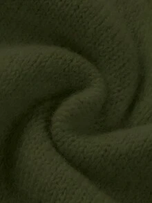 SHEIN Franclia Áo len gile nữ dáng rộng, tối giản, phối sọc tương phản, phong cách thường ngày, thích hợp cho mùa Thu/Đông. - xanh quân đội - Xem 7