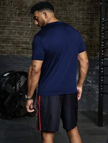 Gym Rark 男士字母印花圆领短袖运动T恤 - 藏蓝色 - 查看 2