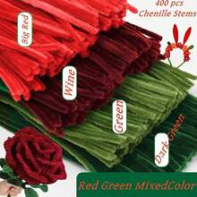 400根柔韧绿色雪尼尔绒条，多种绿色绒条可选，用途广泛，易于扭转弯曲，可用于DIY手工制作，例如制作郁金香、树叶、动物、圣诞树、母亲节礼物和各种创意项目——是艺术和手工爱好者、圣诞节项目和清洁的理想之选——经久耐用，可折叠，色彩缤纷。 - 綠色 - 查看 20