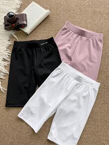 DAZY Tween Girl Letter Print Elastic Waist Leggings - Multicolor - View 1