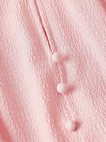 SHEIN MOD 粉色立领蝴蝶结无袖修身长连衣裙，情人节服装，度假连衣裙，田园风连衣裙，约会连衣裙，春夏连衣裙 - 粉色 - 查看 3