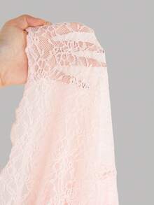 SHEIN Girlism Bộ đồ cho bé gái tuổi teen, phong cách tối giản, thoải mái gồm áo tank top vạt bất đối xứng và chân váy đuôi cá. - Hồng - Xem 4