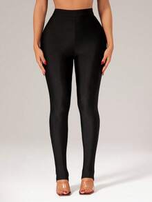 Radiana Women's Sexy Casual Black Leggings, High Waist Skinny Tights, Yoga Pants, Fitness Pants, Jogging Pants, Sports Pants, Shapewear Pants, Leisure Pants - Black - View 4