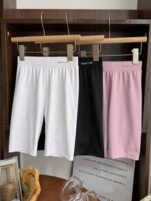 DAZY Tween Girl Letter Print Elastic Waist Leggings - Multicolor - View 3