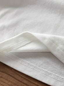 EMERY ROSE Áo thun nữ tay ngắn cổ tròn kiểu dáng thường ngày, có nơ trang trí, đa năng. - trắng - Xem 5