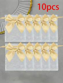 20pcs/10pcs/1pc Bow Organza Bags, Gold Bow Organza Bags, Size 3.9x4.7 Inches, Rose Pattern Drawstring Bags, Wedding Favor Bags, Party Favor Bags, Green Party Bags, Halloween Supplies, Halloween Decorations, Christmas Decorations, Christmas Gift Packaging Bags, Christmas Party Supplies - Multicolor - View 12