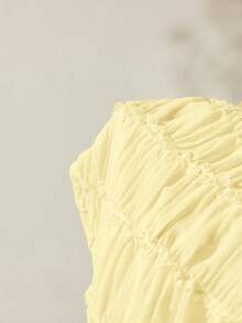 Easelle 女士度假户外浪漫露背吊带上衣和低腰裙套装，黄色裙子套装，女士两件套夏季服装，度假服装，女士裙子套装，夏季两件套，女士奶油黄两件套，度假服装，女士裙子套装，奶油黄两件套，女士两件套夏季服装，夏季两件套 - 黃色 - 查看 8