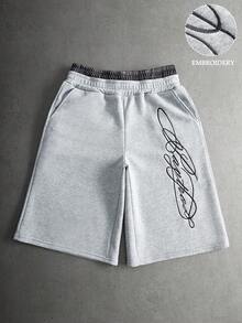 PAVTROS Quần nỉ nam phong cách đường phố 2 trong 1, cạp chun, thêu logo tiếng Anh, thích hợp cho các lễ hội âm nhạc ngoài trời, dạo phố, làm quà tặng cho bạn trai/chồng, kỷ niệm, màu xám nhạt, quần nỉ nam họa tiết đường phố, quần short ống rộng màu xám nam, quần short dáng rộng nam. - Nhiều màu - Xem 6