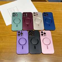 适用于三星 Galaxy S24 S25 S22 S23 Ultra Plus S20 S21 FE Note 20 A35 A55 A05 A15 的 Magsafe 磁吸保护壳，柔软 TPU 材质，兼容 17 Air 16 E 15 14 13 12 11 Pro Max Plus - 紫色 - 查看 4