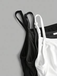 SHEIN Girlism Bộ 3 áo hai dây ôm sát, kiểu dáng thể thao thường ngày, dành cho bé gái tuổi teen. - Nhiều màu - Xem 4