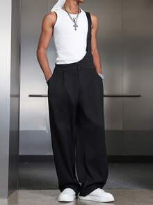 Manfinity EMRG 男士纯色斜插口袋休闲背带连体裤