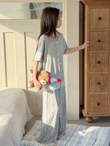 Dazy Kids Tween Girl Ditsy Floral Long Sleeve Top And Pants Pajama Set