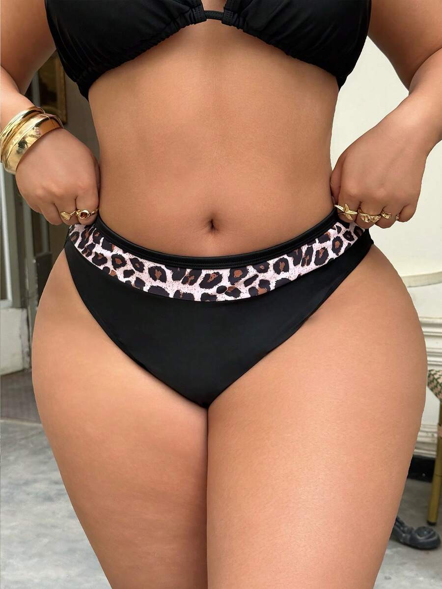 Swim SXY Leopard Print High Cut Cheeky Bikini Bottom, Sexy Low Waist Style, Swimsuit Separates, Beach Holiday & Spa Swimwear - Multicolor - View 1