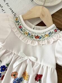 LMoss Kids 女婴可爱碎花图案翻领连体衣，夏季