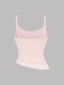 SHEIN Girlism Bộ đồ cho bé gái tuổi teen, phong cách tối giản, thoải mái gồm áo tank top vạt bất đối xứng và chân váy đuôi cá. - Hồng - Xem 7