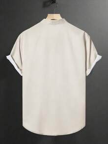 Manfinity CasualCool Men's Graphic Print Single-Breasted Casual Short Sleeve Shirt Men Fashion Shirts Men Clothes Men Shirts - Multicolor - View 2