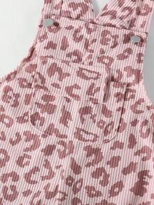 SHEIN ChillGRL Young Girls Casual Leopard Print Overalls, Pink Bow Decor, Loose Straight Leg, Soft & Comfortable Fabric, Suitable For Daily Casual Wear, School And Commute, Spring/Summer/Autumn/Winter - Pink - View 8