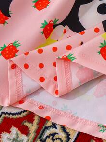 Young Girl Pattern Rose Print Pink Summer Fairy Dress - Multicolor - View 9