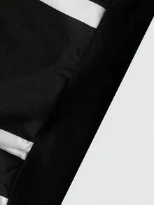 GALLERY FADE 男士休闲字母数字图案圆领长袖卫衣，适合通勤和日常穿着 - 黑與白 - 查看 5