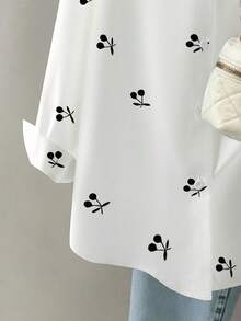 Resyla Women's Cherry Print Shirt, Autumn - Multicolor - View 3