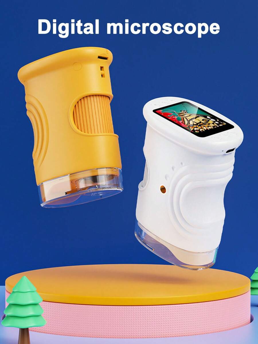 Teckwe 1000倍儿童手持显微镜，教育科学套装，数字显微镜，可充电迷你口袋显微镜，生日礼物，适合3岁以上儿童，600mAh电池 - 彩色 - 查看 1