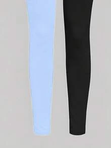 2pcs Young Girls Casual K-Pop Character Graphic Crew Neck Long Sleeve Sweatshirt And Knit Leggings Set, Girls Comfortable Daily Wear Outfit, Suitable For Autumn/Winter - Multicolor - View 3